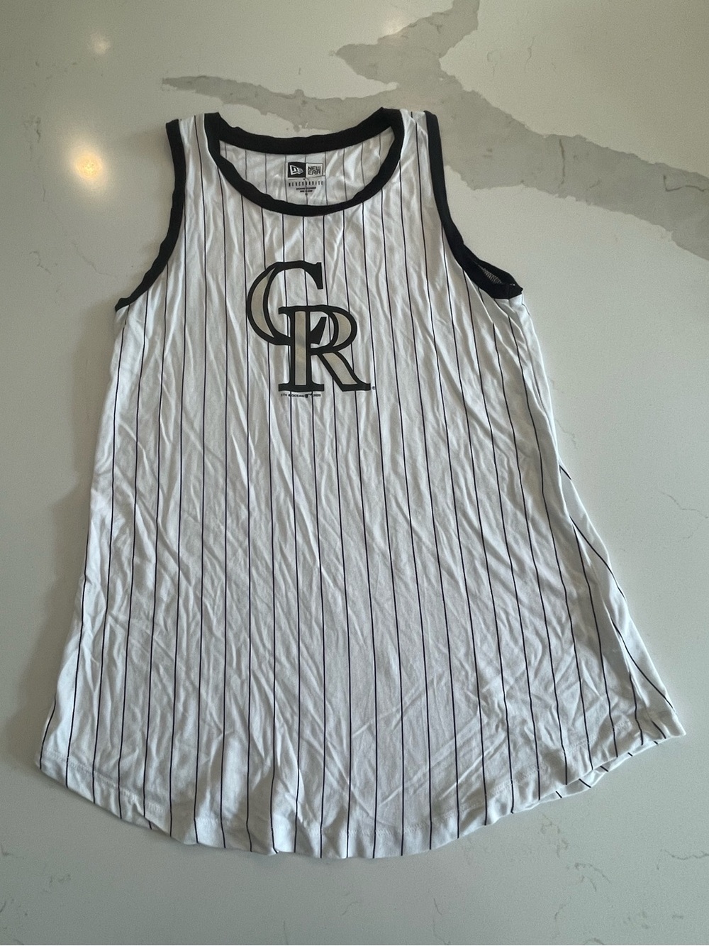 Colorado Rockies MLB White Pinstripe Tank with Black Trim - WORN ONCE